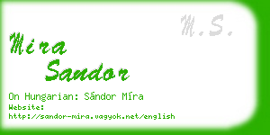 mira sandor business card